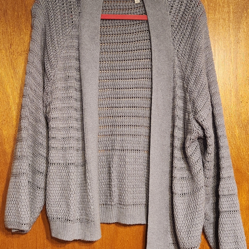 Lucky Brand Gray Open Knit Cardigan